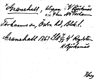Bild på arkivkortet för arkivposten Granehall