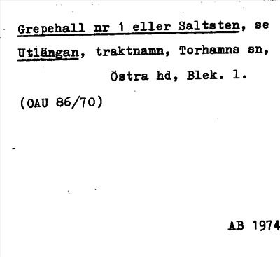 Bild på arkivkortet för arkivposten Grepehall eller Saltsten
