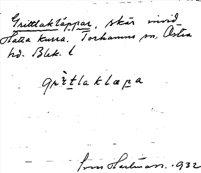 Bild på arkivkortet för arkivposten Grittlakläppar