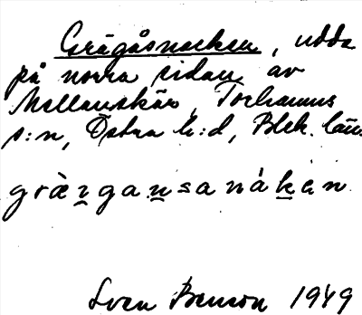 Bild på arkivkortet för arkivposten Grägåsnacken