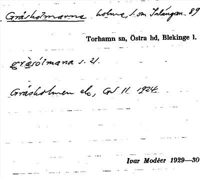 Bild på arkivkortet för arkivposten Gräsholmarna