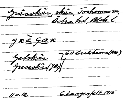 Bild på arkivkortet för arkivposten Grässkär