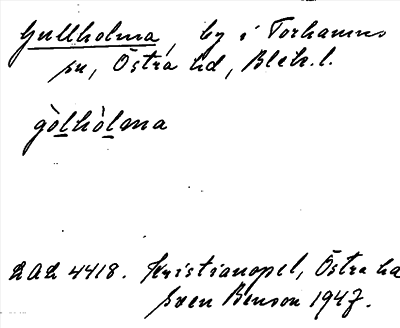 Bild på arkivkortet för arkivposten Gullholma