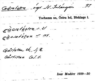 Bild på arkivkortet för arkivposten Gåsafoten