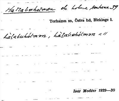 Bild på arkivkortet för arkivposten Hallaboholmen