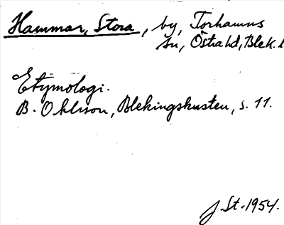 Bild på arkivkortet för arkivposten Hammar, Stora