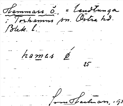 Bild på arkivkortet för arkivposten Hammars ö