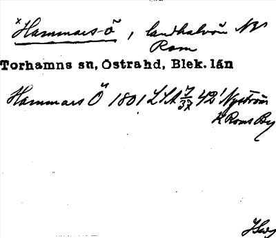 Bild på arkivkortet för arkivposten *Hammarsö