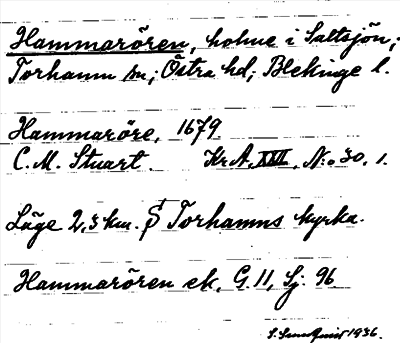 Bild på arkivkortet för arkivposten Hammarören