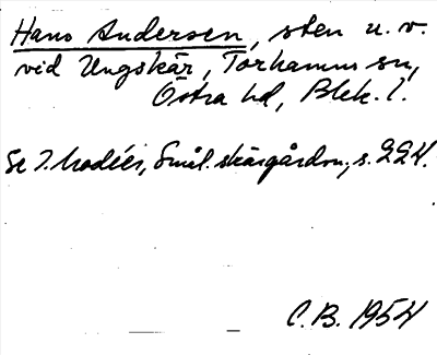 Bild på arkivkortet för arkivposten Hans Andersen
