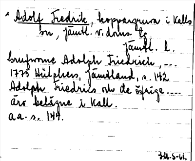 Bild på arkivkortet för arkivposten *Adolf Fredrik