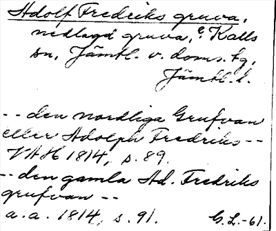 Bild på arkivkortet för arkivposten Adolf Fredriks gruva