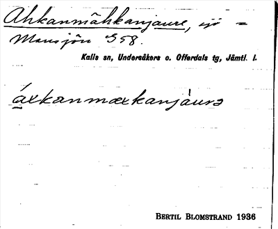 Bild på arkivkortet för arkivposten Ahkanmähkanjaure