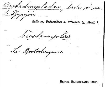 Bild på arkivkortet för arkivposten Bostadmyrladan, se Bostadmyren