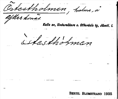 Bild på arkivkortet för arkivposten Östestholmen