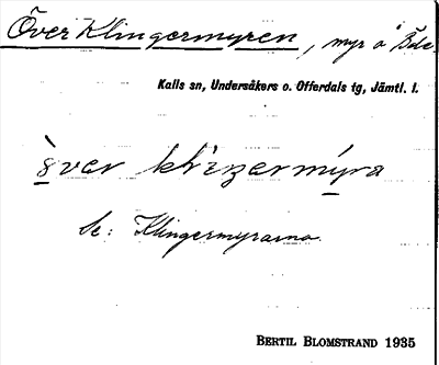 Bild på arkivkortet för arkivposten Över Klingermyren