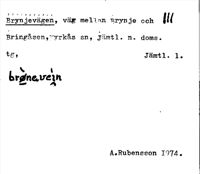 Bild på arkivkortet för arkivposten Brynjevägen