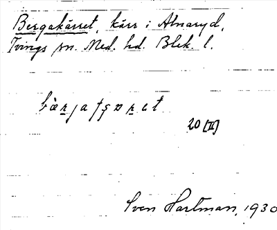 Bild på arkivkortet för arkivposten Bergakärret
