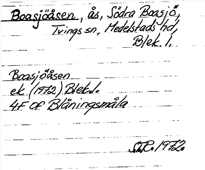 Bild på arkivkortet för arkivposten Boasjöåsen