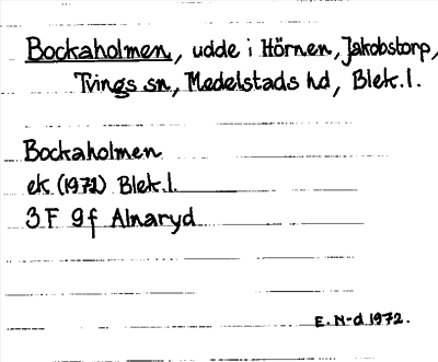 Bild på arkivkortet för arkivposten Bockaholmen