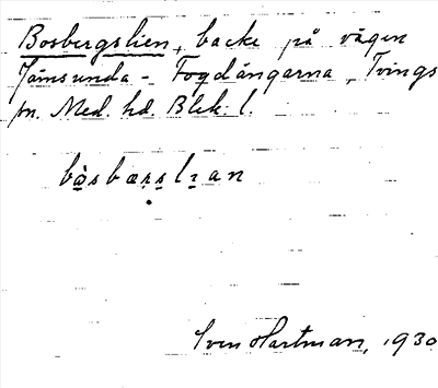 Bild på arkivkortet för arkivposten Bosbergslien