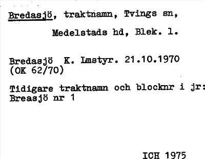Bild på arkivkortet för arkivposten Bredasjö
