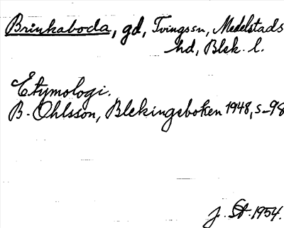 Bild på arkivkortet för arkivposten Brinkaboda