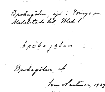 Bild på arkivkortet för arkivposten Brokagölen