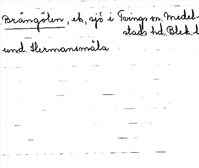 Bild på arkivkortet för arkivposten Brängölen