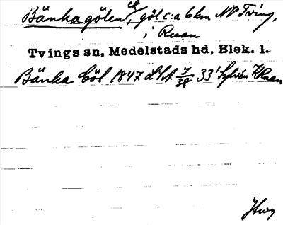 Bild på arkivkortet för arkivposten Bänkagölen