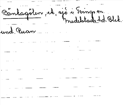 Bild på arkivkortet för arkivposten Bänkagölen