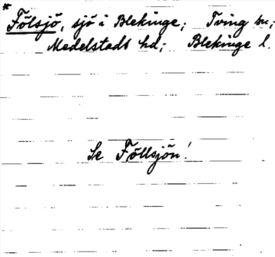 Bild på arkivkortet för arkivposten *Fölsjö