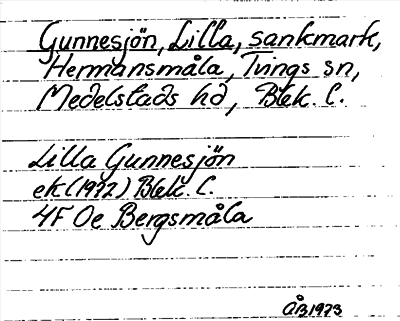 Bild på arkivkortet för arkivposten Gunnesjön, Lilla