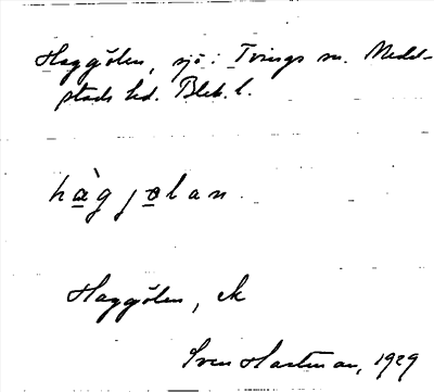 Bild på arkivkortet för arkivposten Haggölen