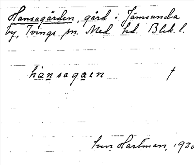 Bild på arkivkortet för arkivposten Hansagården