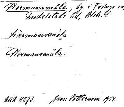 Bild på arkivkortet för arkivposten Hermansmåla