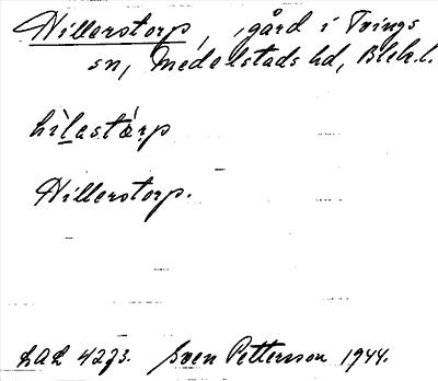 Bild på arkivkortet för arkivposten Hillerstorp