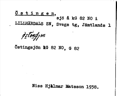 Bild på arkivkortet för arkivposten Östingen