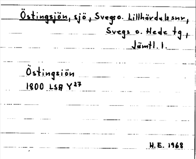 Bild på arkivkortet för arkivposten Östingsjön