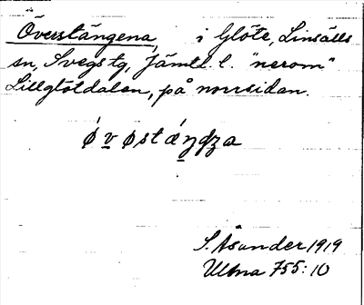 Bild på arkivkortet för arkivposten Överstängena