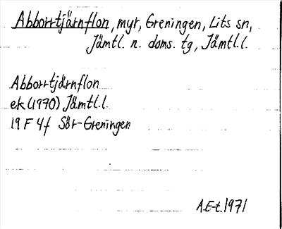 Bild på arkivkortet för arkivposten Abborrtjärnflon