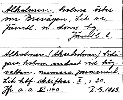 Bild på arkivkortet för arkivposten Alholmen