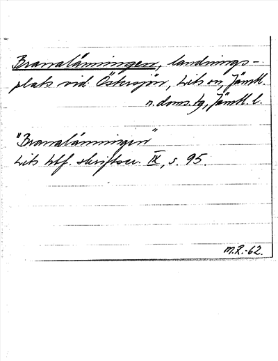 Bild på arkivkortet för arkivposten Branalämningen