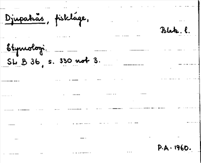 Bild på arkivkortet för arkivposten Djupakås
