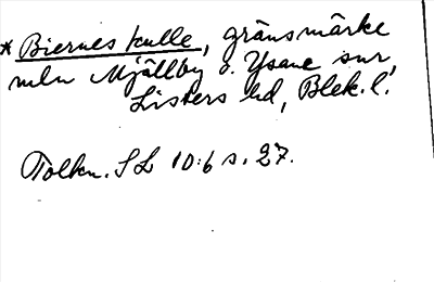 Bild på arkivkortet för arkivposten *Biernes kulle