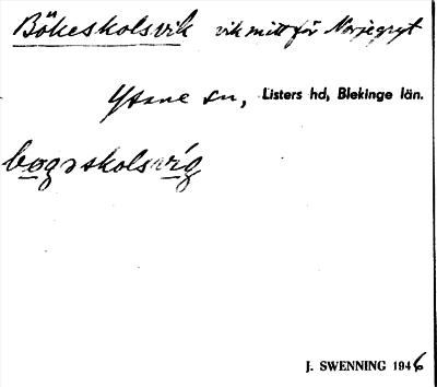 Bild på arkivkortet för arkivposten Bökeskolvik