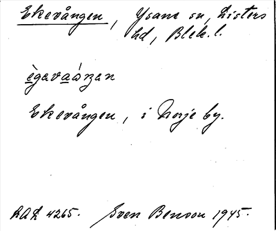 Bild på arkivkortet för arkivposten Ekevången