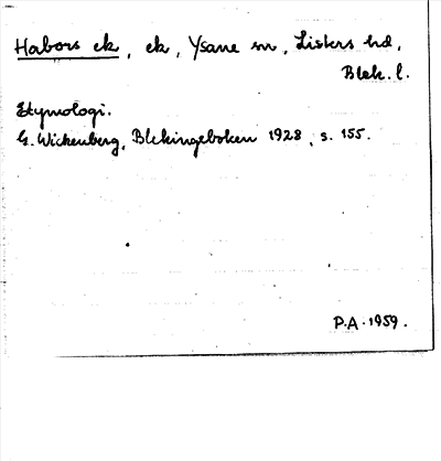Bild på arkivkortet för arkivposten Habors ek