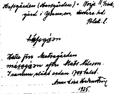 Bild på arkivkortet för arkivposten Hafsgården
