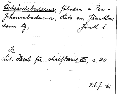 Bild på arkivkortet för arkivposten Östgårdsbodarna